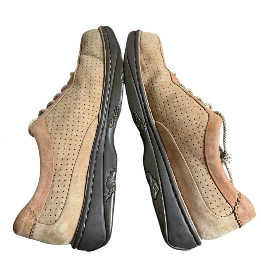Merrell World Myth Taupe Leather Lace Up Square Toe Perforated Men's Shoes 10